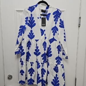 Blue and Whitep Patterned Dress Brand New With Tag Super Cute